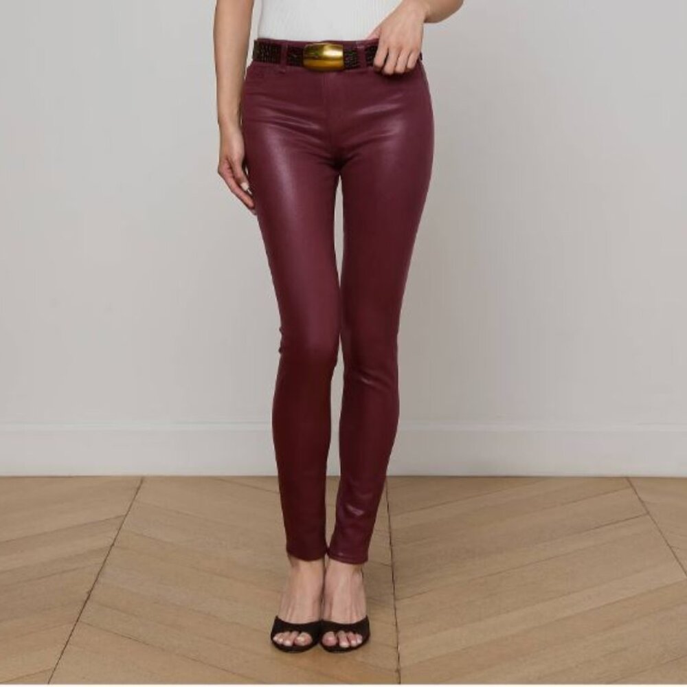 L'AGENCE Marguerite Straight Leg Coated Jean - Picture 3 of 15